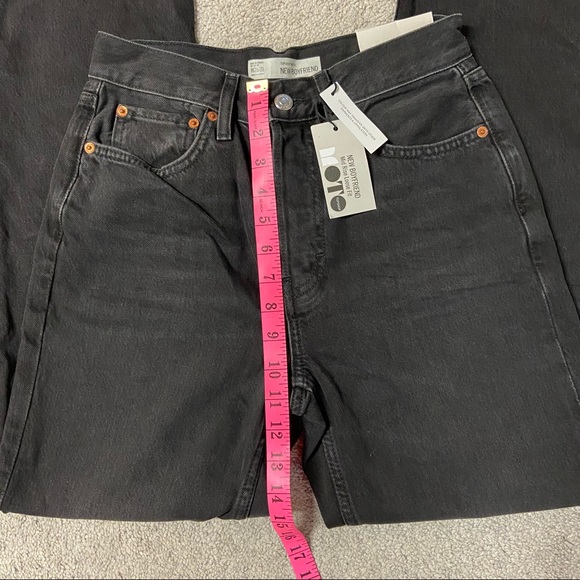TOPSHOP Moto Black New Boyfriend Mid Rise Loose Fit Jeans Size W26 L32 NWT - Picture 11 of 12
